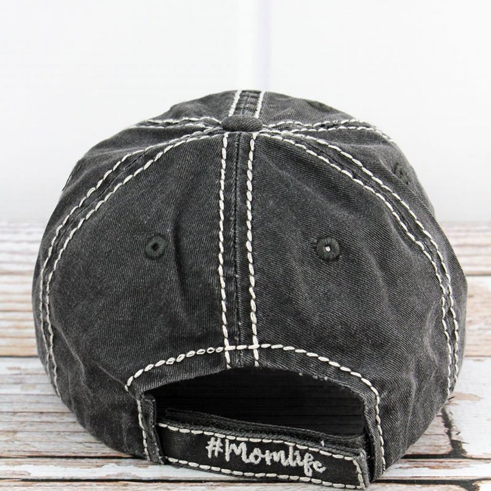 NWT Distressed Black Mom Life Cap - Picture 3 of 3